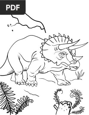 Triceratops Coloring Page