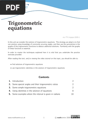 Trigonometric equations