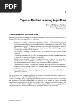 Types of Machine Learning Algorithms