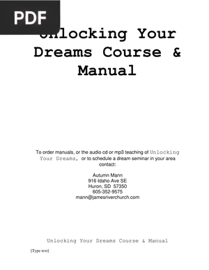 Unlocking Your Dreams Course & Manual