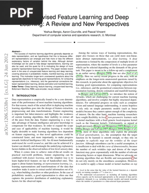 Unsupervised Feature Learning and Deep Learning - A Review and New Perspectives