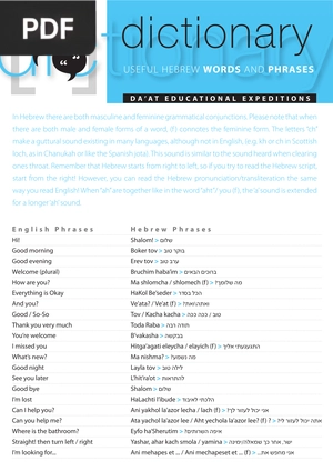 Useful hebrew words and phrases