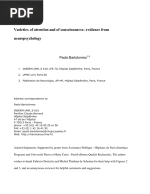 Varieties of Attention and of Consciousness Evidence From Neuropsychology