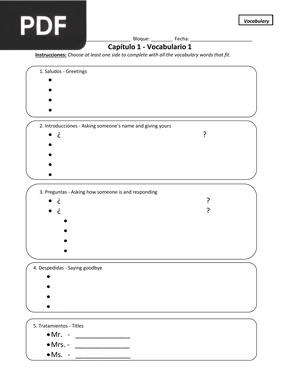 Vocabulary Organizer