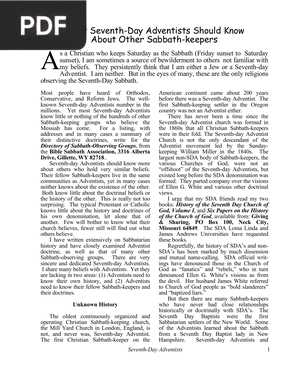 What Seventh Day Adventists Should Know