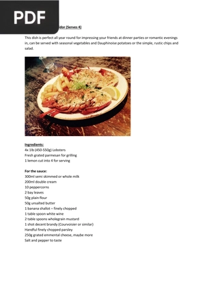 Whole Lobster Thermidor